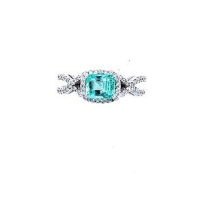 Natural Emerald Diamond Ring 6.5 14k W Gold 1.31 TCW Certified $4,750 216674